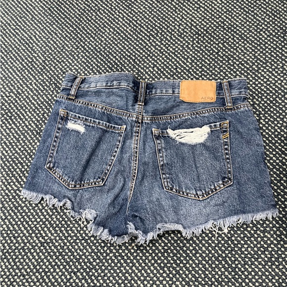 AEROPOSTALE Medium wash High-Rise Denim Shorty Shorts - Picture 2 of 2